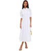 image:imageLilly Pulitzer Womens Larkyn Midi ShirtdressResort White Monarch Embroidered Cotton Swiss Dot