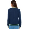 image:imageLilly Pulitzer Womens Brockton Crew Neck CardiganLow Tide Navy X Chateau Green Tipping