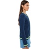 image:imageLilly Pulitzer Womens Brockton Crew Neck CardiganLow Tide Navy X Chateau Green Tipping